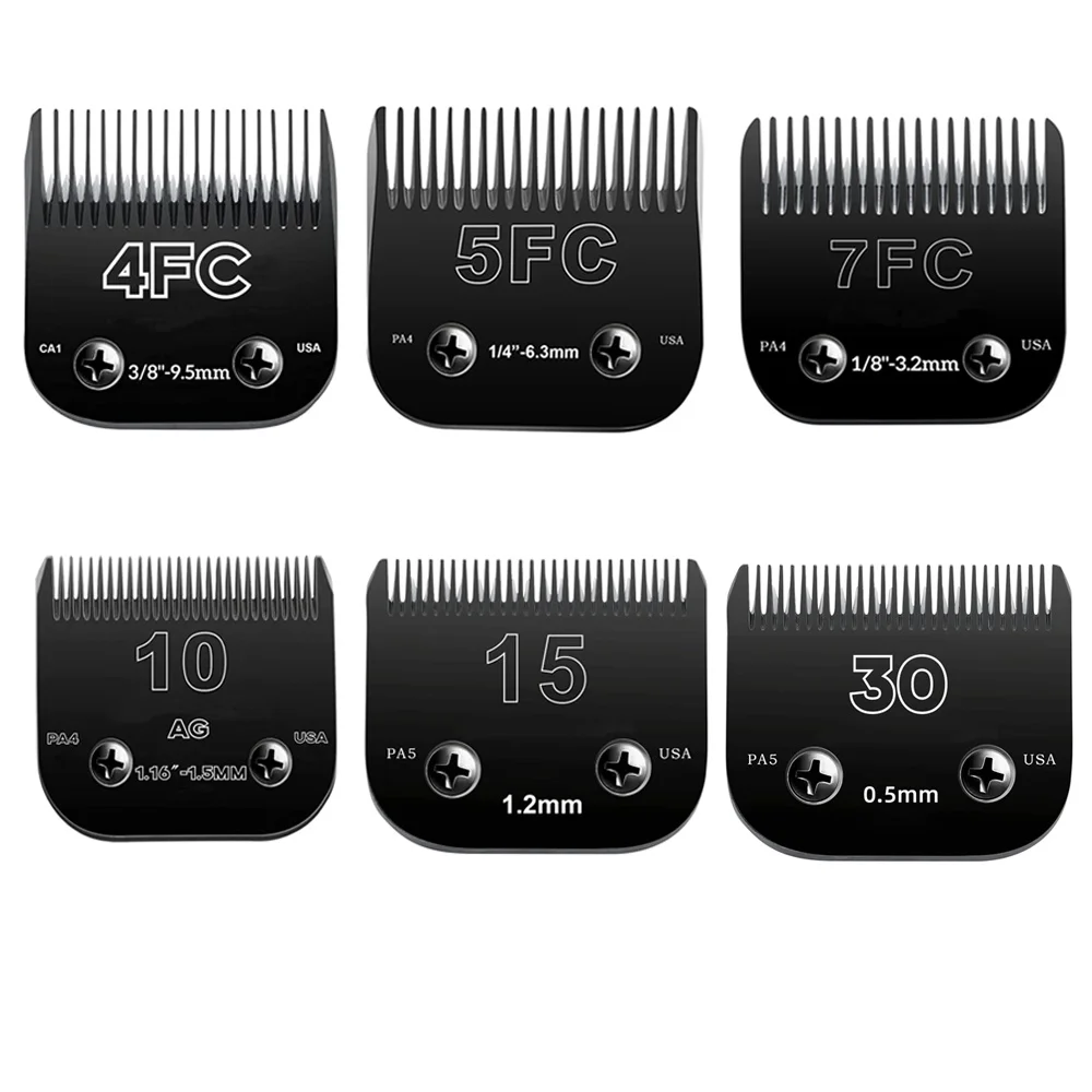 

10#15#4FC#5FC#7FC# Black Blade Dog Grooming,Detachable Pet Clipper Blade, Made of Stainless Steel Blade Compatible A5 Clippers