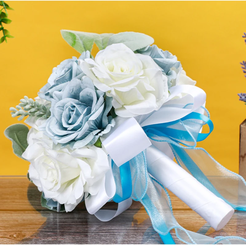 Свадебные букеты YeeNanee кремово-белого цвета для невесты и подружки искусственные