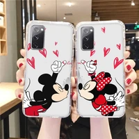 pink mickey minnie couple phone case for samsung a73 a72 a71 a53 a52 a51 a42 a33 a32 a23 a22 a21s a13 a12 a03 a02 transparent