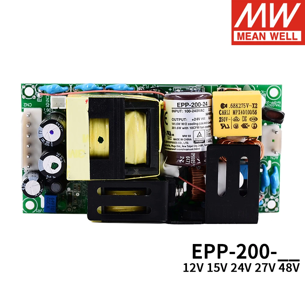 MEAN WELL EPP-200 печатная плата с открытой рамкой PFC, одиночный выходной импульсный источник питания 110 В 220 В переменного тока в 12 В 15 в 24 в 27 в 48 в SMPS