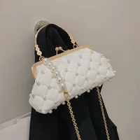 tote crossbody messenger bags handbags purses 2022 new vintage brand designer pearl clip evening bag women chain ladies bags