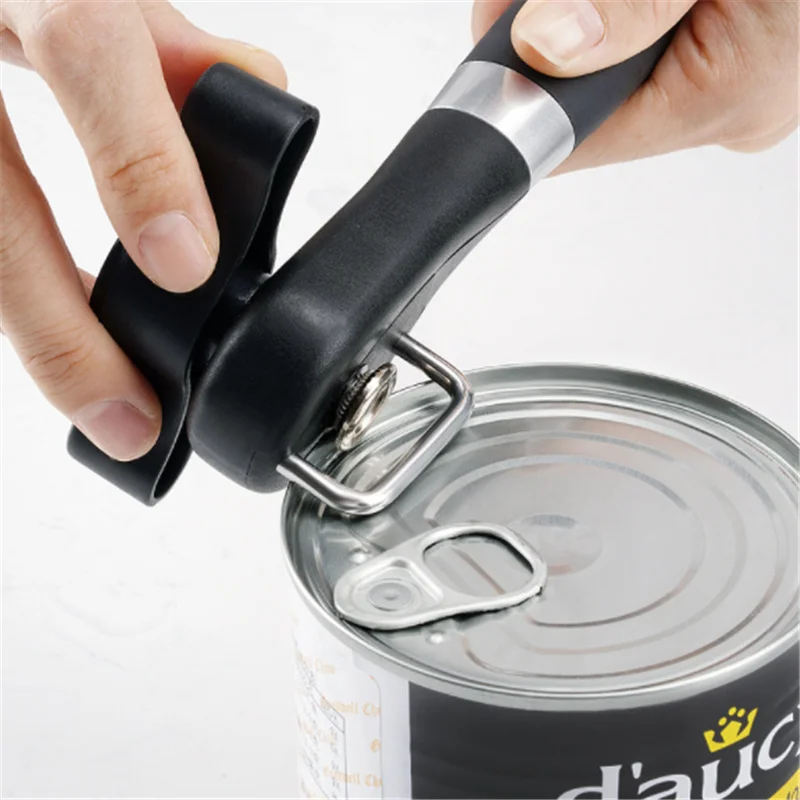 

1Pcs ABS Stainless Steel Kitchen Tool Safety Hand-actuated Can Opener Side Cut Easy Grip Manual Opener Knife for Cans Lids