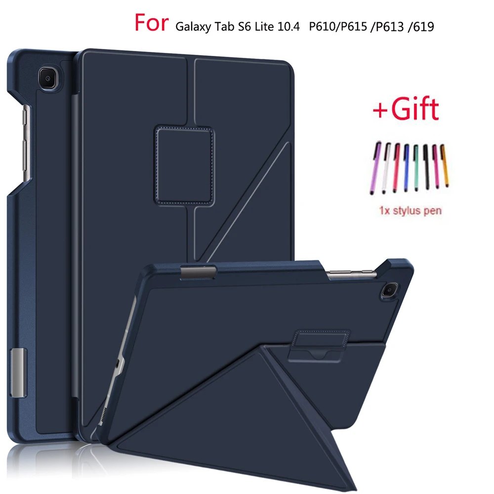 

Складной чехол для Samsung Galaxy Tab S6 Lite 10,4 P610 P615 P613 P619 2022 таблетки PU деформация с держателем для карандаша Funda