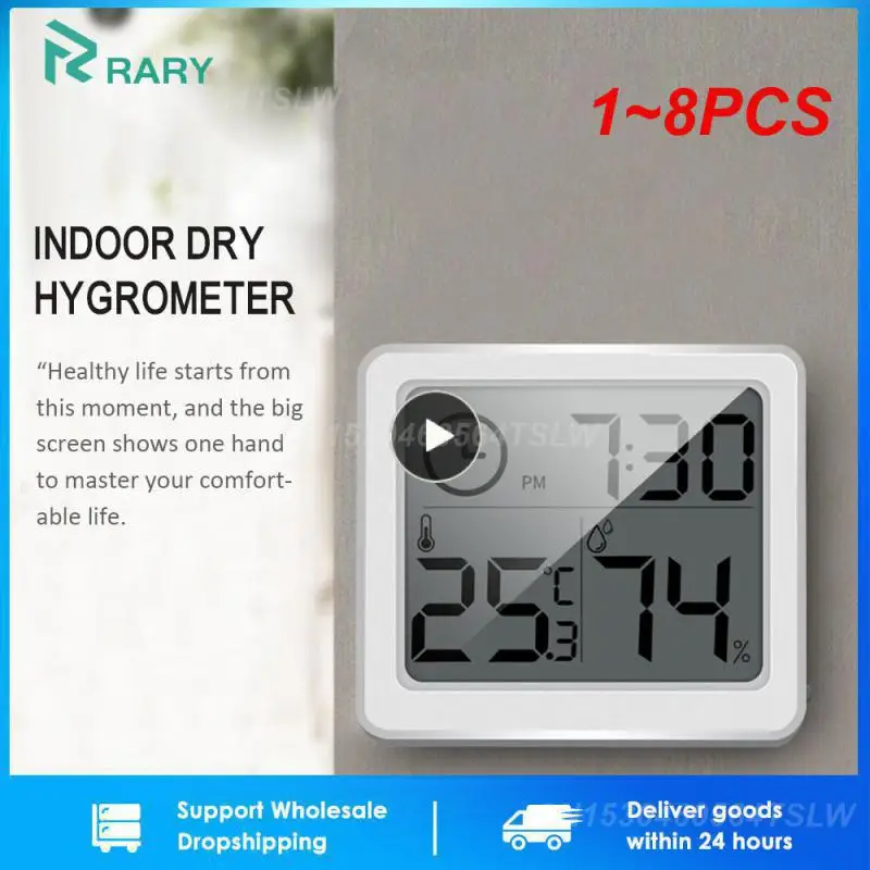 

1~8PCS Multifunction Thermometer Hygrometer Automatic Electronic Temperature Humidity Monitoring Clock 3.2 Inch Large LCD Screen