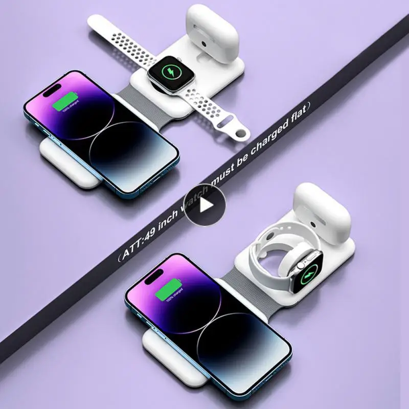 

Wireless Charging Wireless Charger Pad Stand Magnetic Folding For Apple Watch Airpods Desktop Stand Portable 15w Fast