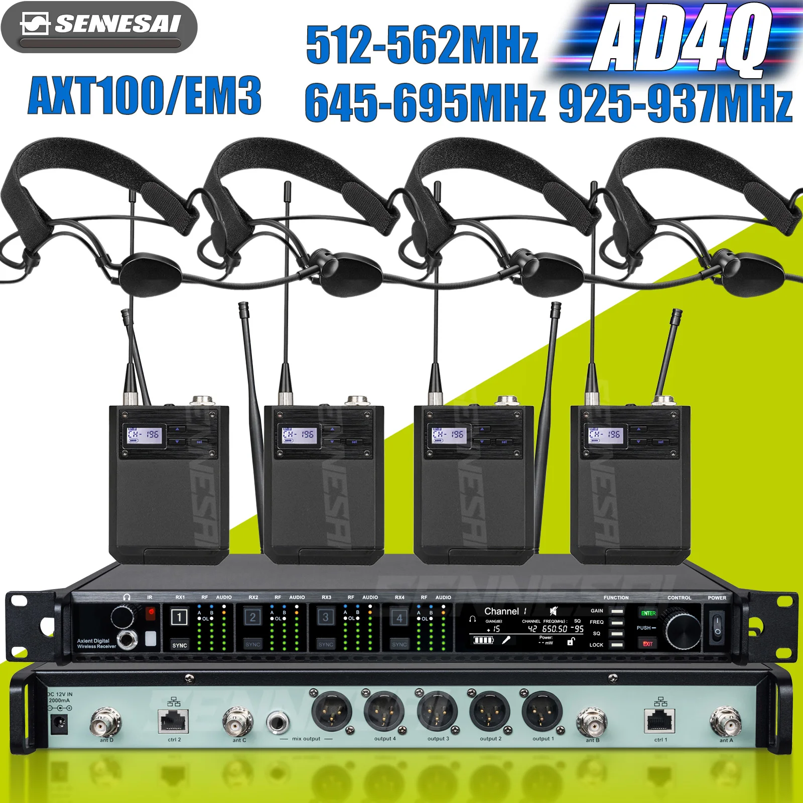 Беспроводная микрофонная система SENNESAI AD4Q AXT100/EM3