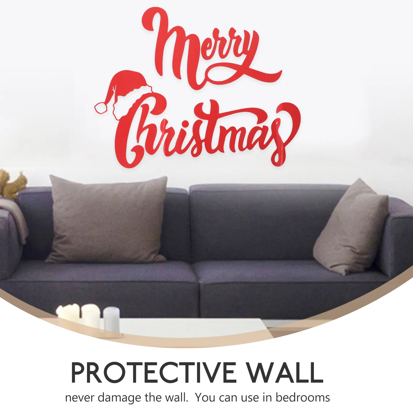 Веселые рождественские наклейки на стены шляпа Санта-Клауса стену ПВХ