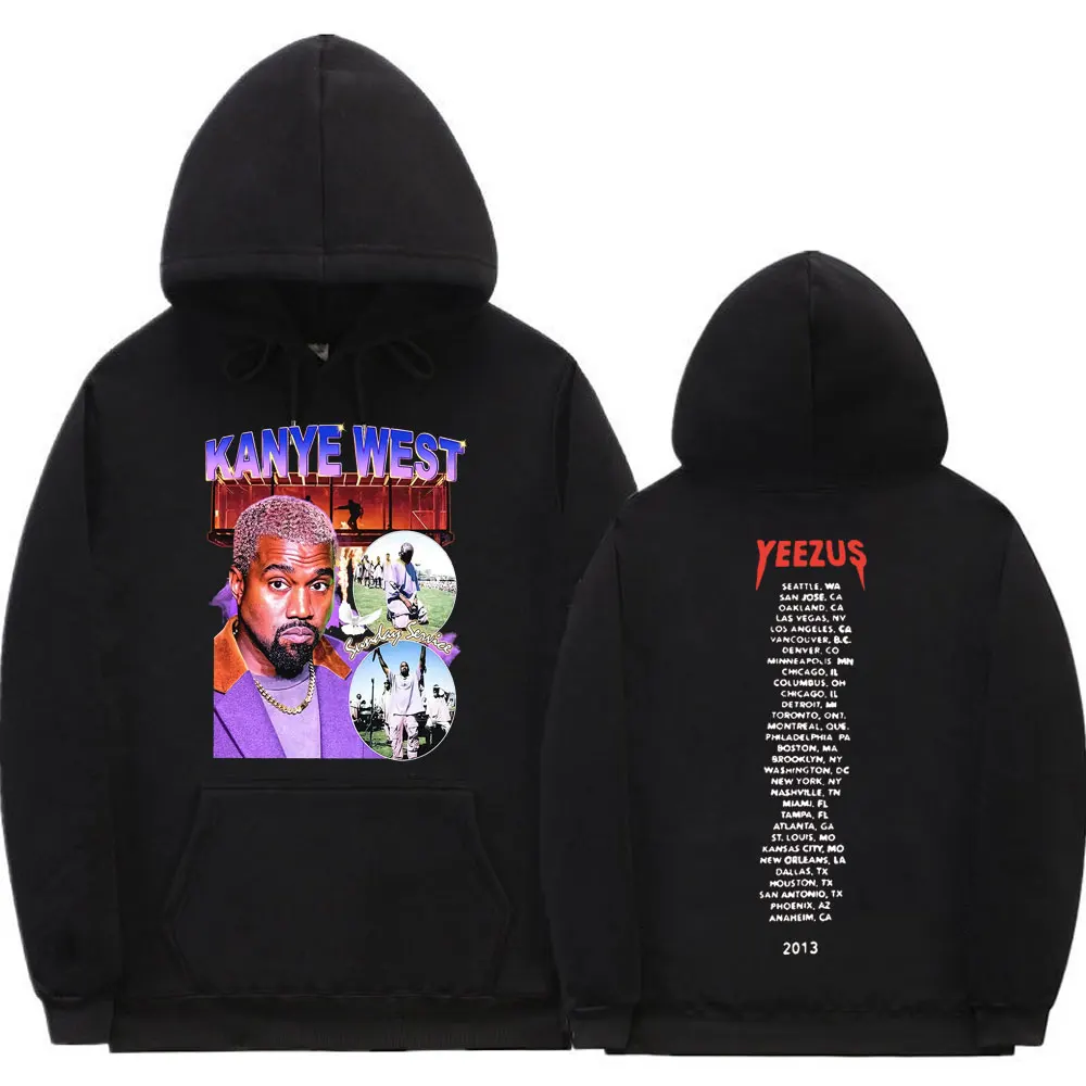 

Kanye West Double Sided Graphic Print Hoodie Unisex Cotton Sweatshirt Men Women Hip-Hop Hoodies Men's Brand Creative Streetwear