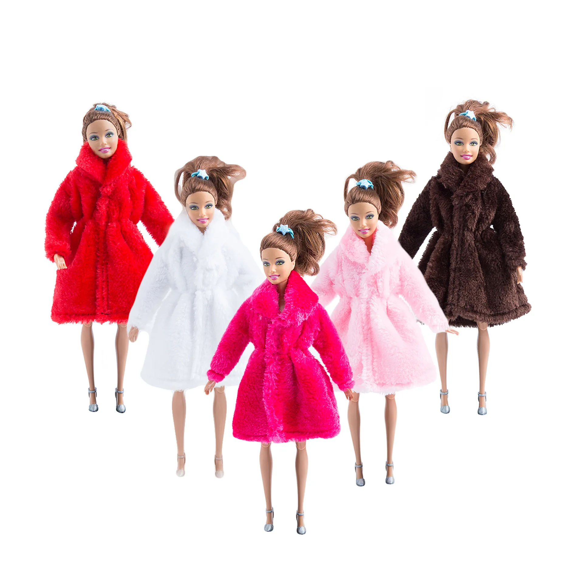 

Теплое плюшевое пальто для куклы 30 см, искусственное меховое пальто, аксессуары для кукол Барби, детские игрушки, лучший подарок для девочки