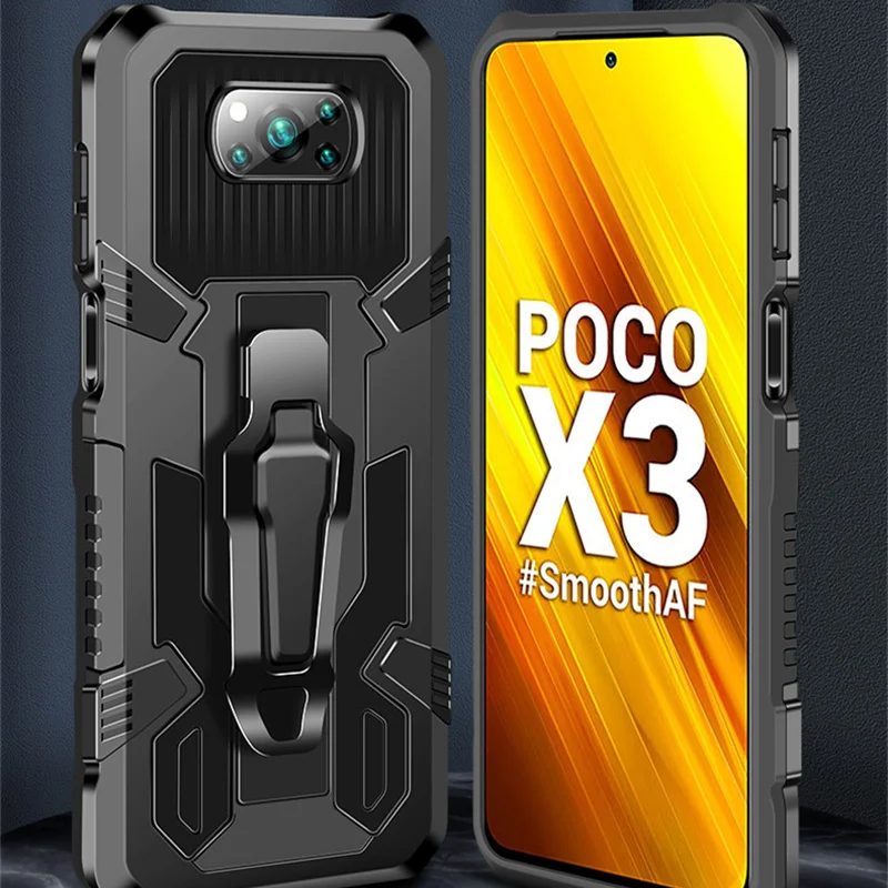 

Poco X3 Pro NFC Case Belt Clip Back Covers For Xiomi Xiaomi Pocophone Pocox3 Pro NFC Poco X 3 Pro Funda Shockproof Coque Shell