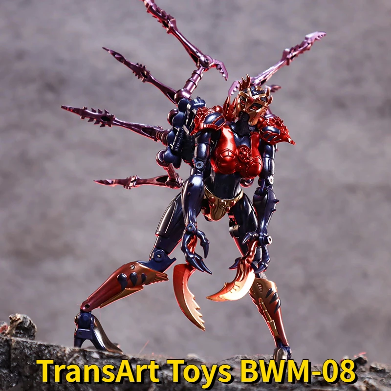 

trasnsformation Beast Machines TransArt Toys BWM-08 BWM08 Airachnid Metal Blackarachnid Beast Wars BW action figure Robot