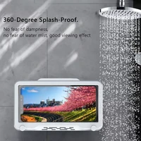 rotary bathroom phone holder waterproof case box wall mounted all covered mobile phone shelves self adhesive for shower bath