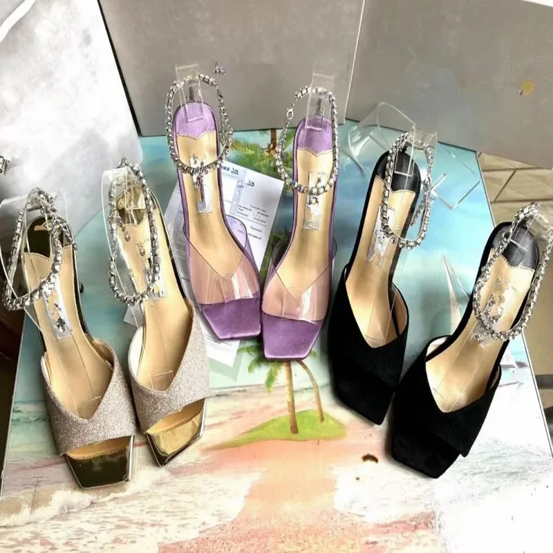 (Товар на заказ) лето 2024 новинка женские сандалии высоком каблуке с квадратным