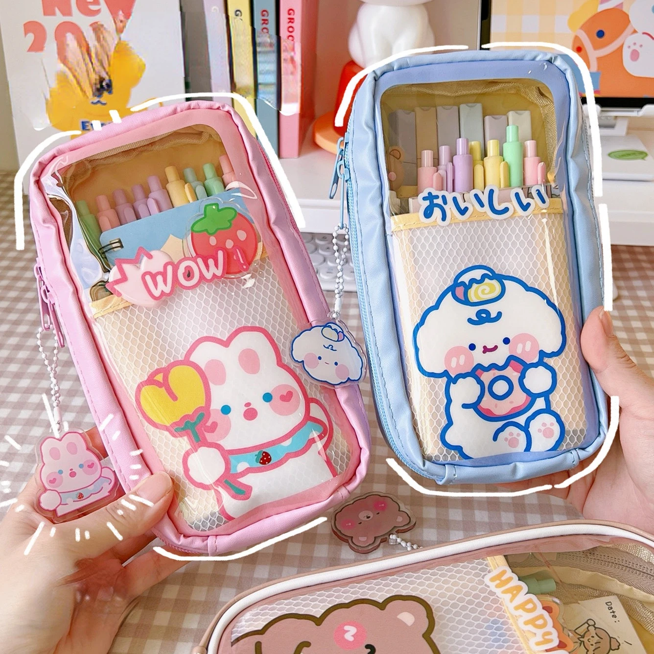 

Ins Japanese Large-Capacity Pencil Case Girl Junior High School Pupils Cute High-Value Stationery Box Pencil Case Canvas