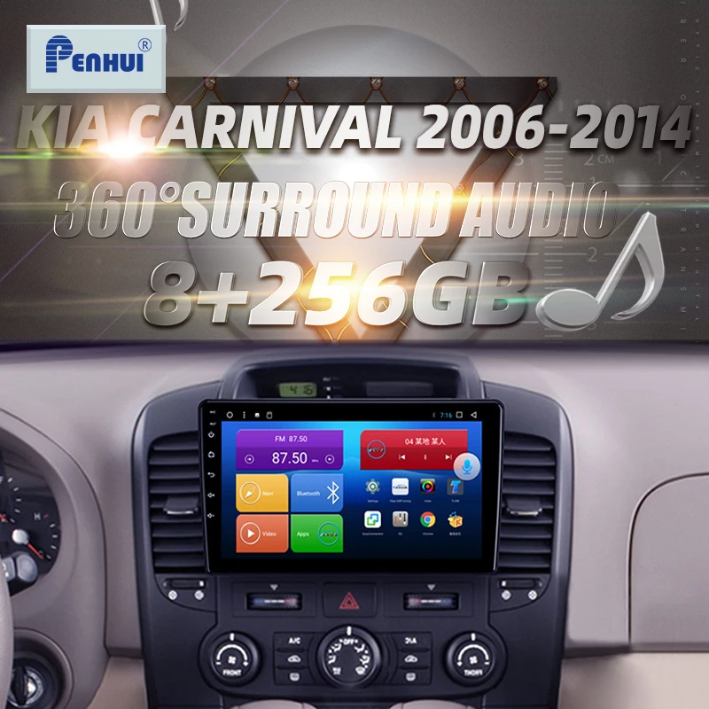 

HIFI для Kia Carnival 2006-2014 автомобильный радиоприемник, мультимедийный видеоплеер, навигатор GPS, Android, двойной din