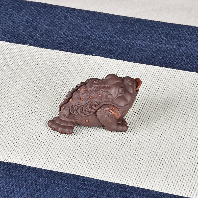 Yixing бутик с фиолетовым песком Золотая жаба НЕОБРАБОТАННАЯ руда ручной работы