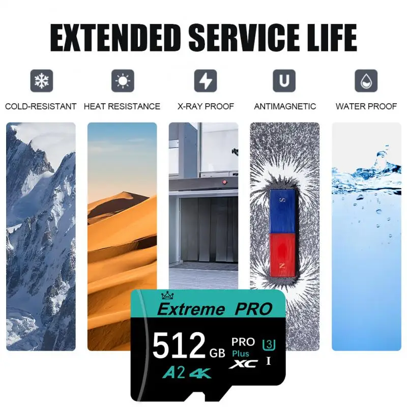 Карта памяти Micro TF/SD класс 10 128 ГБ 512 256