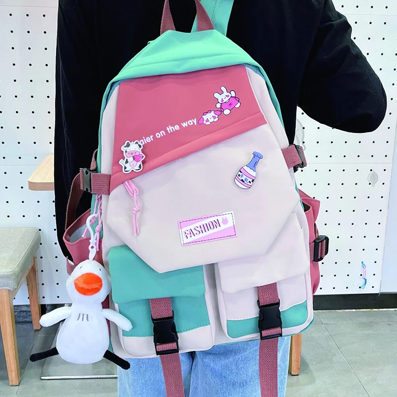 

Large Capacity Women's Backpack for Cute Girls Nylon School Bag Casual Female Travel Rucksack Ladies Anti Theft Canvas Mochila