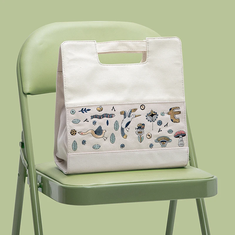 Leopard Creative Animal Embroidery Canvas Messenger Bag Simple Leisure Commuter Handheld Schoolbag Tote Bag’ Women's Luxury Bags