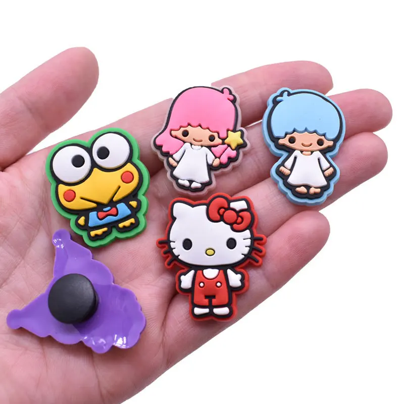 

1pcs Single Sale Sanrio Hello Kitty Kuromi Shoe Buckle Croc Jibz Charm Accessories Wholesale Cartoon Decoration Kids X-mas Gifts