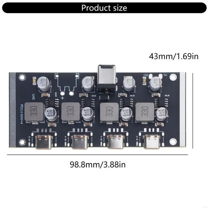 4X7E 4-сторонний модуль быстрой зарядки PD65W Интерфейсы типа C Плата быстрой зарядки Поддержка PD3.02.0 Замена для (art.: 3920d8eec60fa) - 3920d8eec60fa