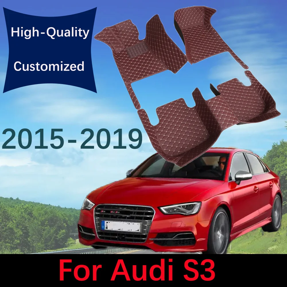 Купи Custom Leather Car Floor Mats For Audi S3 Sedan 2015 2016 2017 2018 2019 Automobile Carpet Rugs Foot Pads Carpet Cover за 1,920 рублей в магазине AliExpress