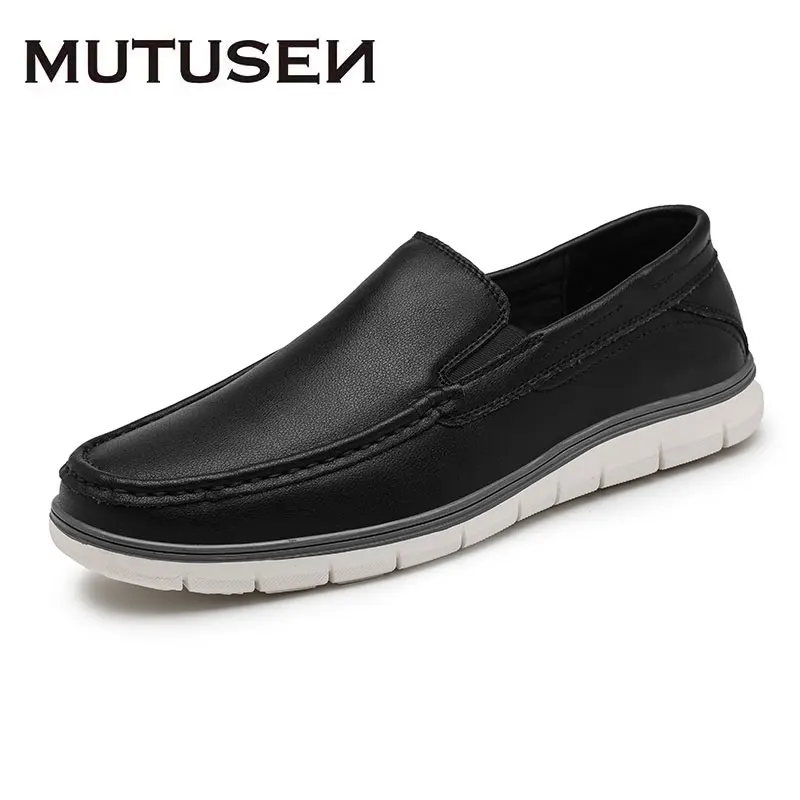 Leather Men Casual Shoes Slip-on Luxury 