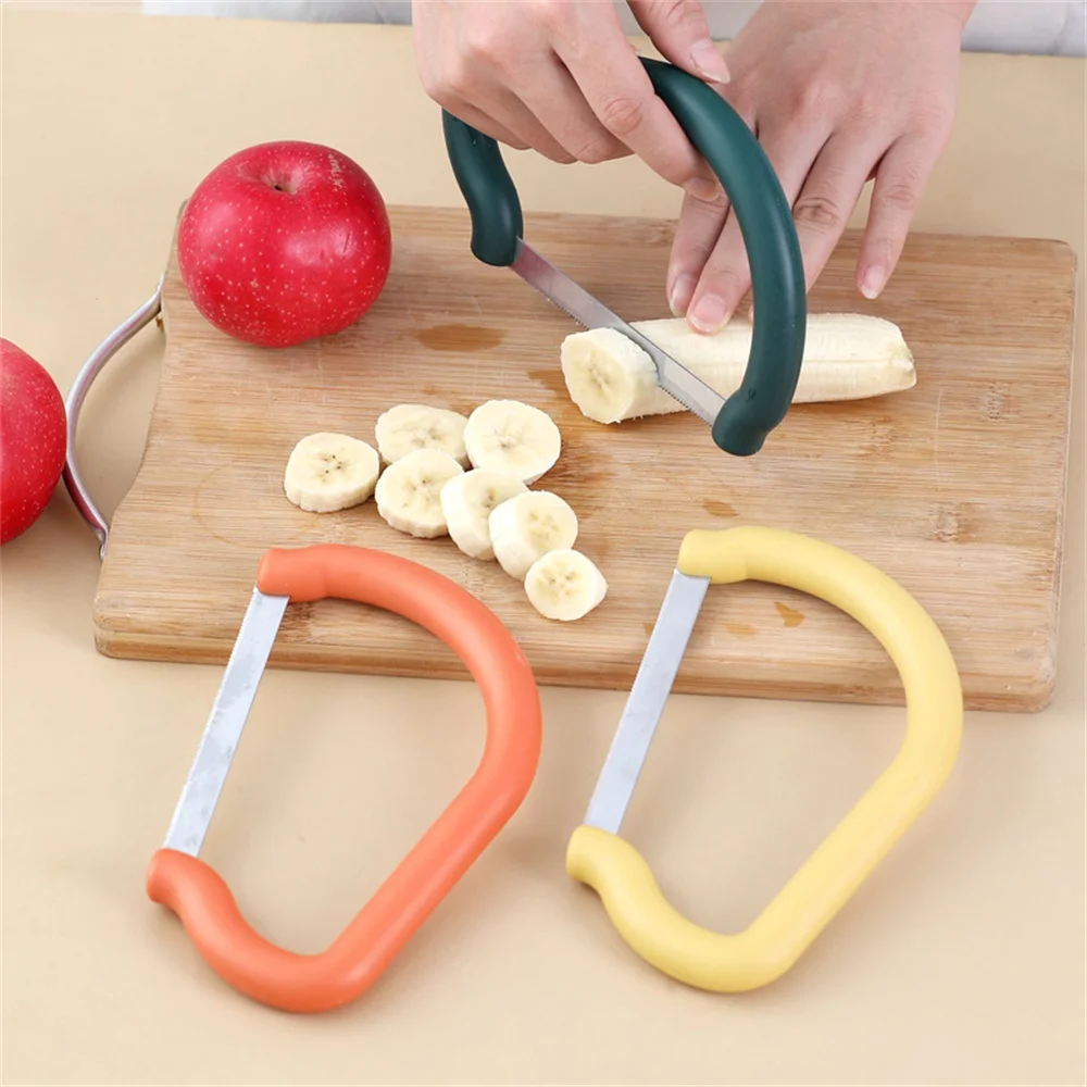 

1PC Banana Slicer Stainless Steel Cucumber Fruit Vegetable Splitter New Kitchen Gadget Multi-functional Durable Kitchen Tools