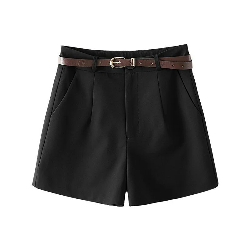 

Повседневные Костюмные шорты для женщин, летние новые свободные облегающие трапециевидные широкие шорты с завышенной талией, популярные женские брюки