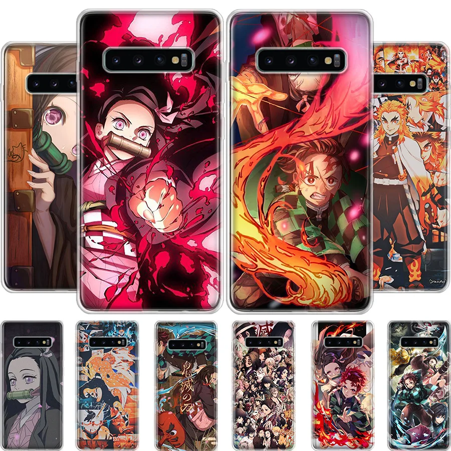 

Anime Kimetsu No Yaiba Demon Slayer Phone Case For Samsung Note 20 Ultra 10 Lite 9 8 M11 12 21 M30S M31S Galaxy M32 51 52 J8 J6