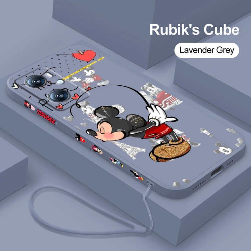 

Liquid Left Rope Pink Disney Minnie Mickey Phone Case For OPPO Find X5 X3 F21 Lite A96 A94 A93 A77 A76 A74 A72 A57 A53S A16 5G