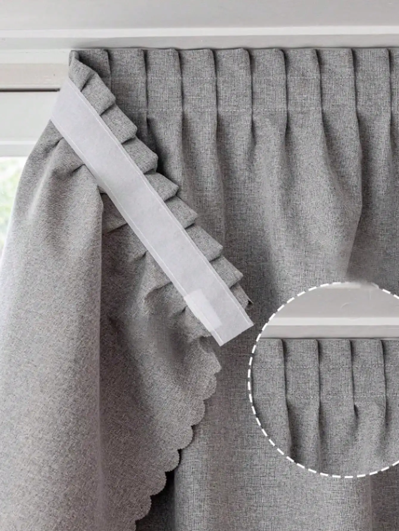 Портативная занавеска простые серые льняные занавески с самоклеящейся