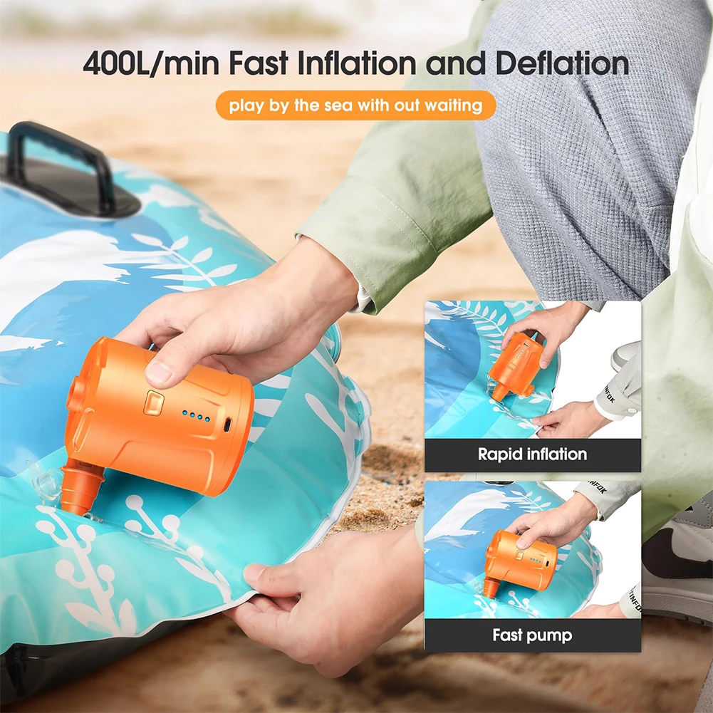 

Wireless Electric Air Pump 5000mAh Portable Portable Inflator USB Charging Equipment Lightweight for Outdoor Camping Supplies