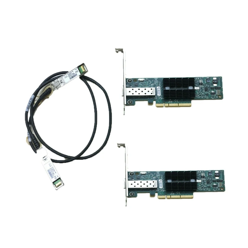 L43D 2PCS Mellanox ConnectX-2  Card MNPA19-XTR 10GB with 1M/39.4in SFP+ Cable