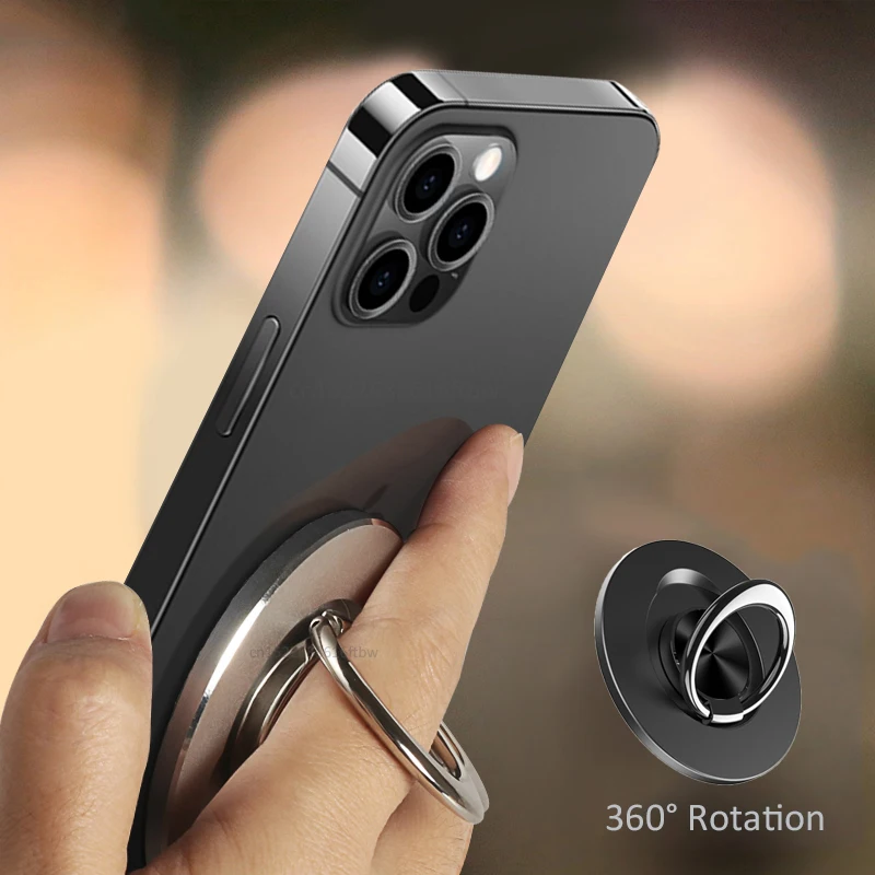 

Magnetic Finger Ring Holder Stand Grip Rotatable For Mobile Phone Car Magnetic Mount Phone Back Sticker Pad For iPhone 12 13 Pro