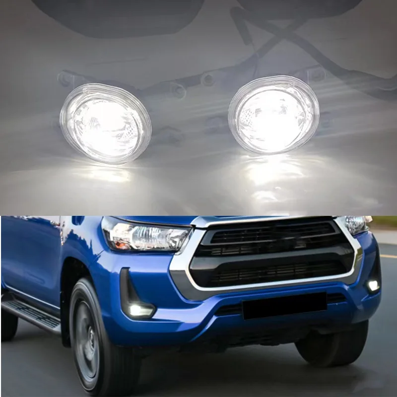 

For Toyota Hilux Revo Rocco 2020 2021 LED DRL Daytime Running Lights Bumper Fog Light Driving Lamp