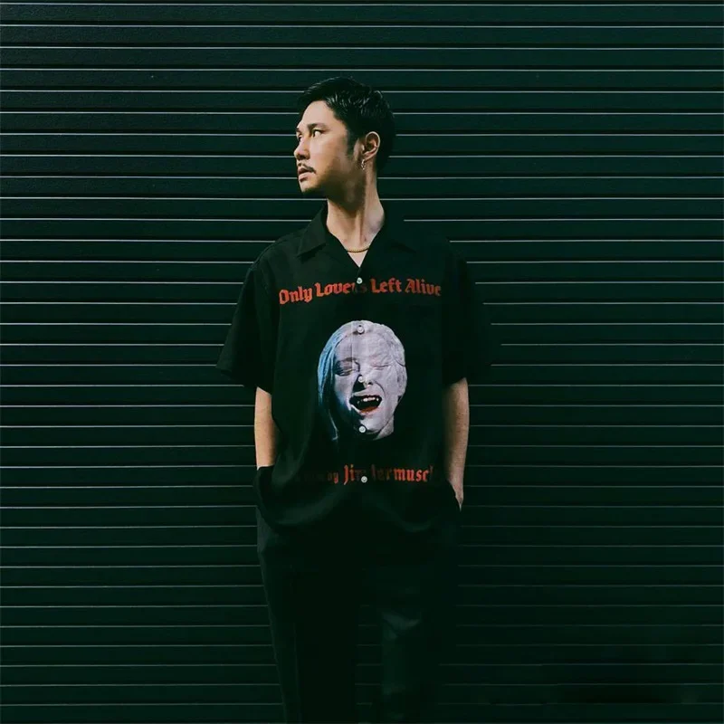 Черная свободная рубашка WACKO MAR в гавайском стиле для мужчин и женщин 1:1 модная