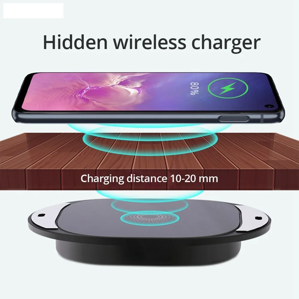 

BONOLA Qi invisible true wireless charger long-distance 25MM wireless charging base for iPhone 11 Pro Xs Samsung S20 Xiaomi mi
