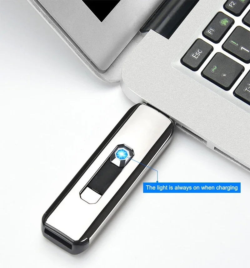 Электронная зажигалка с кнопкой двусторонняя перезаряжаемая ветрозащитная