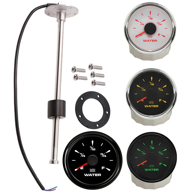 Датчики уровня воды, 52 мм, 10-100 Ом, 150-33 Ом, с синей и зеленой подсветкой