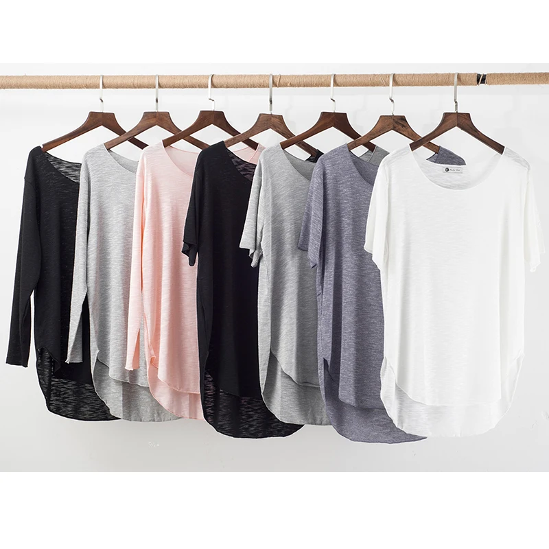 

Women Latin Dance Wear Top Long Sleeves Soft Loose T-shirt Hip Hop Jazz Yoga Ballroom Dance Costume Latin Practice Tops BL4149