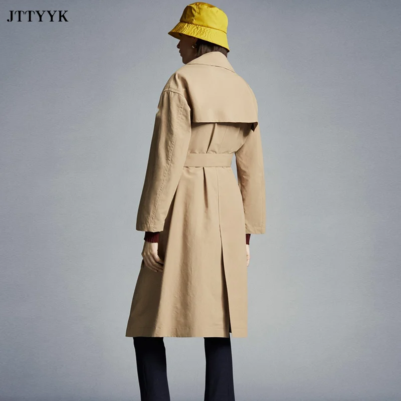 Женский Длинный плащ с отложным воротником Повседневная Свободная тонкая