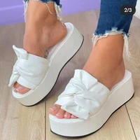2022 summer platform sandals for women fashion casual hemp wedges slippers thick sole open toe outdoor beach woman walking shoes