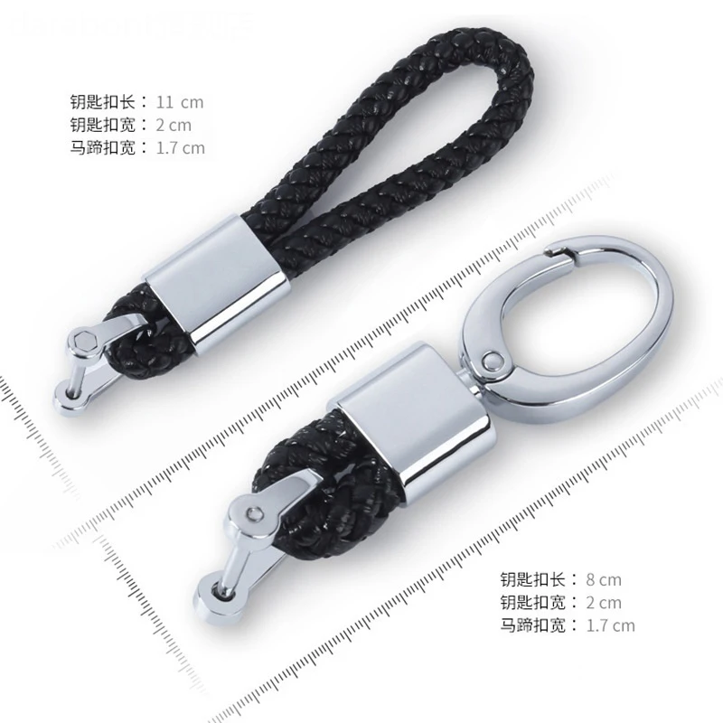 

Fashion Leather Rope KeyChain Hand Woven Horseshoe Buckle Key Ring Anti-lost Car Key Rings For Women Key Accessory Keyring Gifts