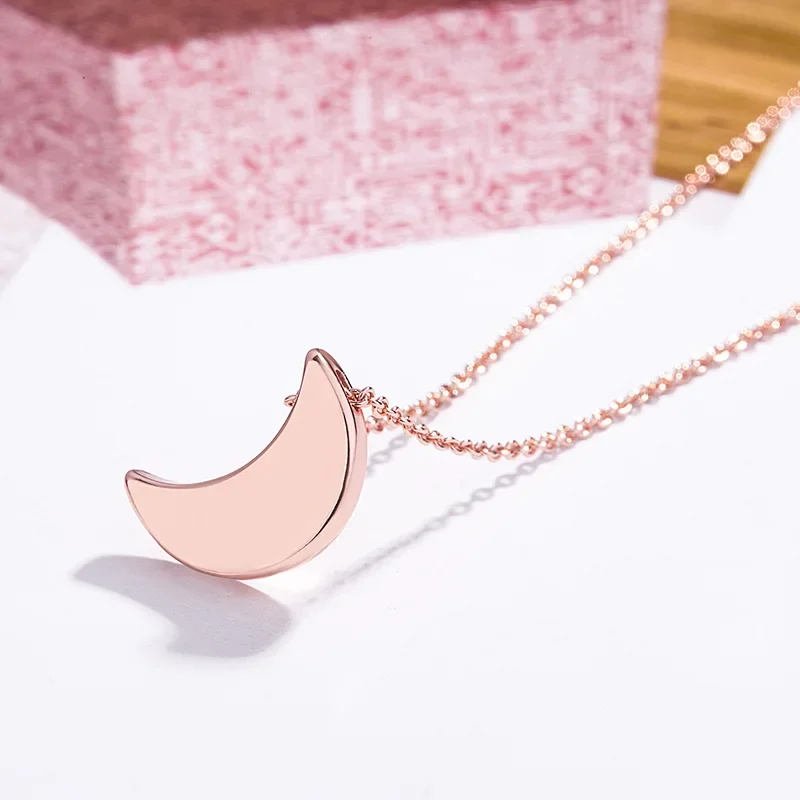 Ожерелье в форме Луны изящное и искусственное розовое золото 14 карат простая
