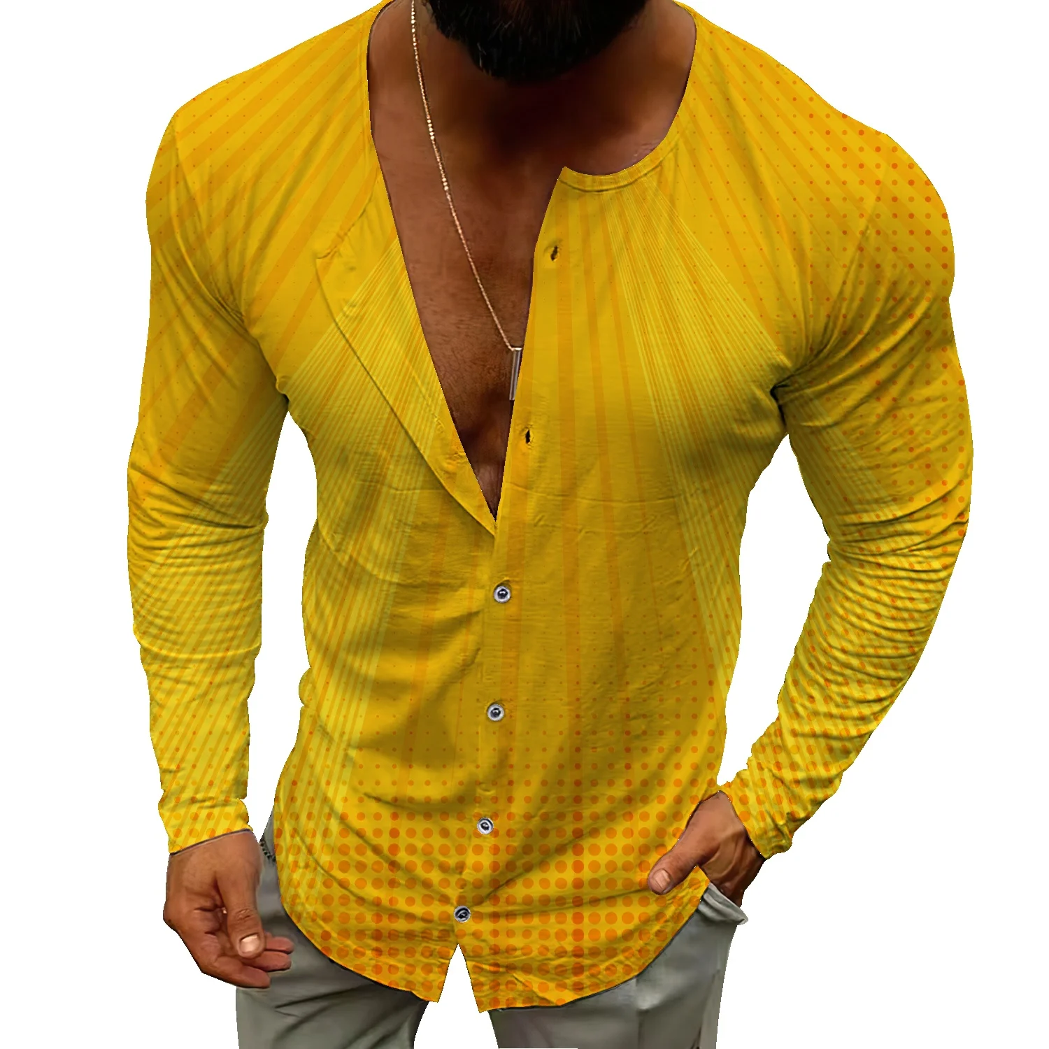 

Pop comic style autumn and winter cardigan men's trend loose personality wild single-breasted long-sleeved sweater