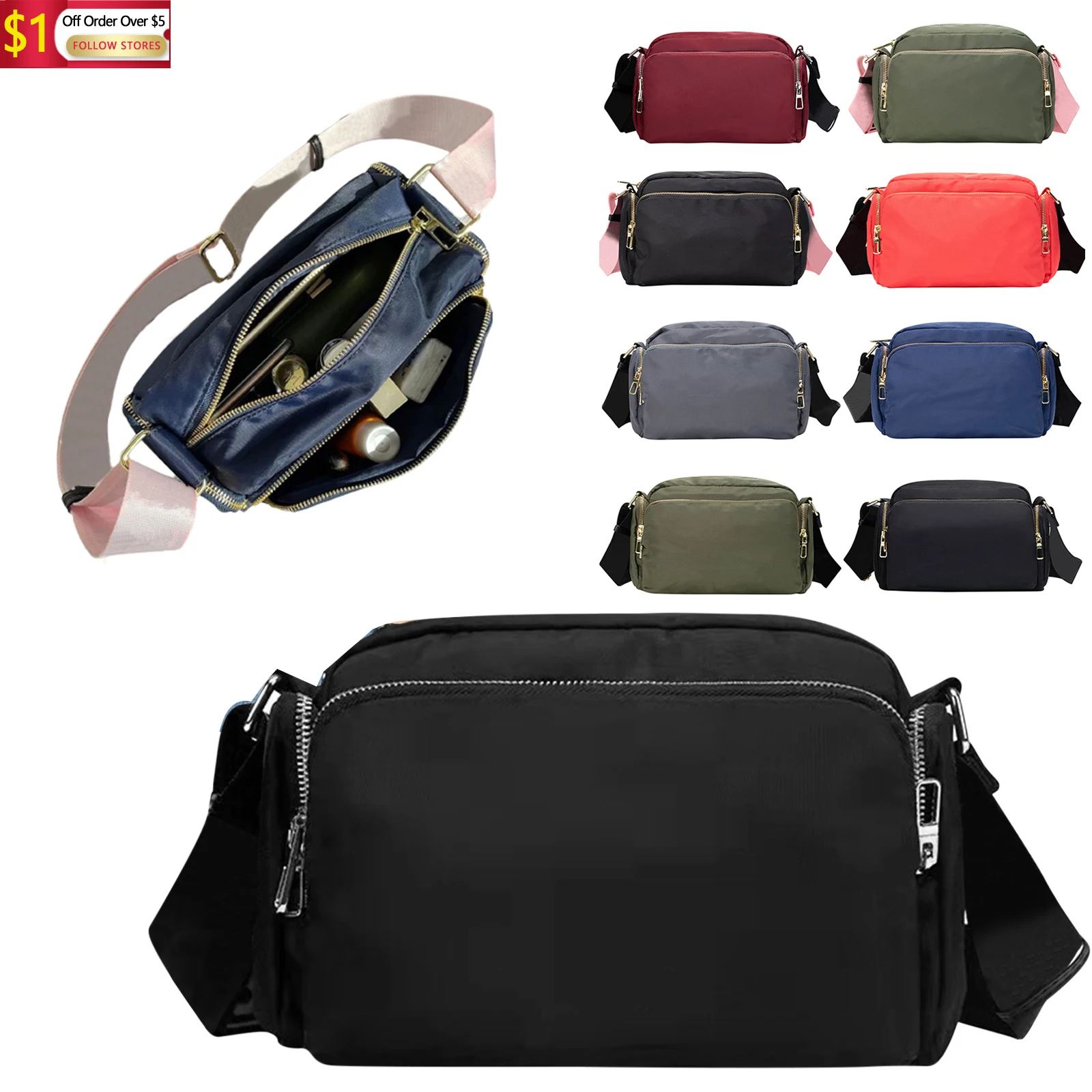 

Women Bag Nylon Waterproof Messenger Bags For Lady Crossbody Large Capacity Travel Shoulder Bag Casual Handbags Dropshipping