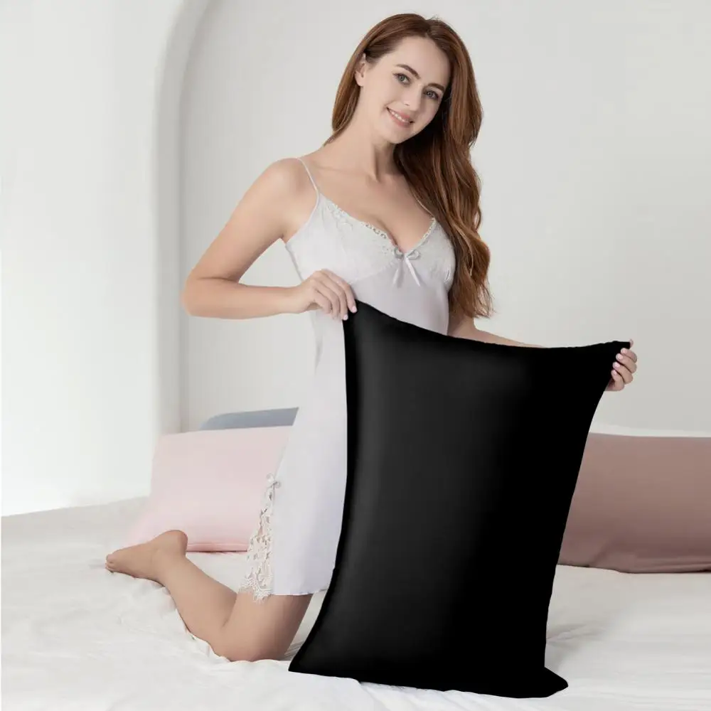 

Однотонная шелковая подушка, 2 шт., искусственная шелковая атласная Подушка для ухода за кожей, наволочка для защиты волос, красивое удобное постельное белье, Текстиль