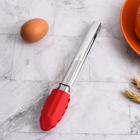 silicone food tong stainless steel kitchen tongs silicone non slip cooking clip clamp bbq salad tools grill kitchen accessories