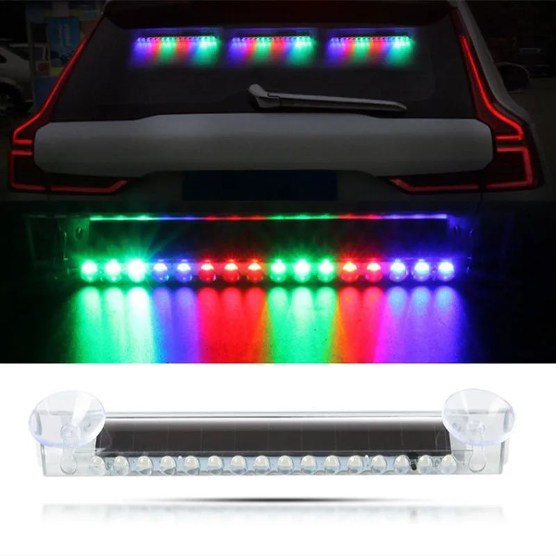 

16 светодиодов, автомобильная лампа на солнечной батарее, противоугонная Противоугонная Предупреждение Лампа безопасности, Универсальная ...